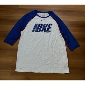 Mens Nike Baseball Athletic Cut Dri Fit 3/4 Sleeve‎ Top Shirt